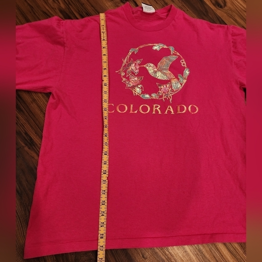 Vtg Colorado hummingbird flower single stitch Tshirt - Picture 8 of 9